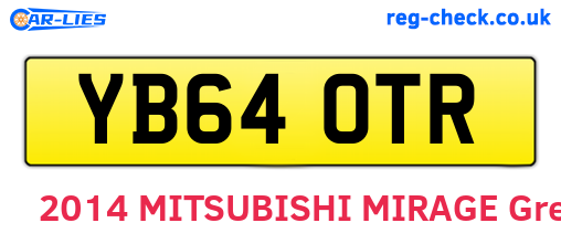 YB64OTR are the vehicle registration plates.