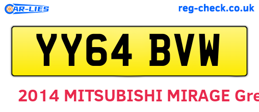 YY64BVW are the vehicle registration plates.
