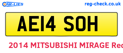 AE14SOH are the vehicle registration plates.