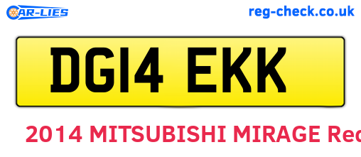 DG14EKK are the vehicle registration plates.
