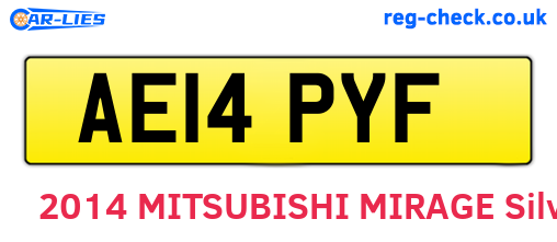 AE14PYF are the vehicle registration plates.