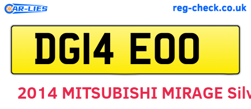 DG14EOO are the vehicle registration plates.