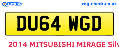 DU64WGD are the vehicle registration plates.