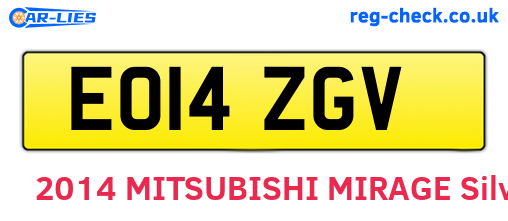 EO14ZGV are the vehicle registration plates.