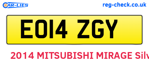 EO14ZGY are the vehicle registration plates.