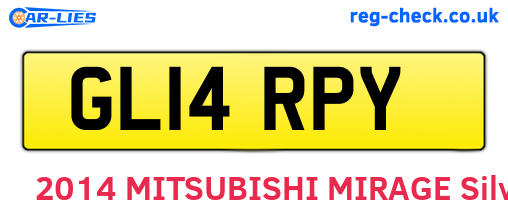 GL14RPY are the vehicle registration plates.