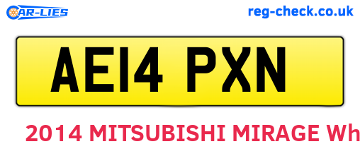 AE14PXN are the vehicle registration plates.