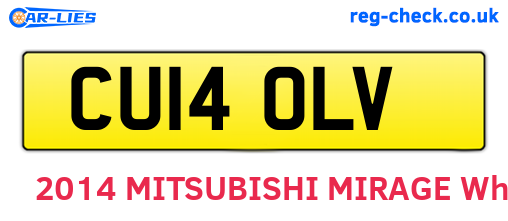 CU14OLV are the vehicle registration plates.