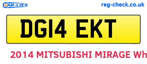 DG14EKT are the vehicle registration plates.