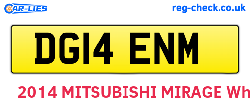 DG14ENM are the vehicle registration plates.