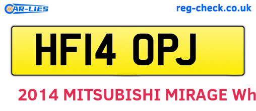 HF14OPJ are the vehicle registration plates.