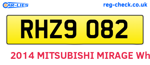 RHZ9082 are the vehicle registration plates.