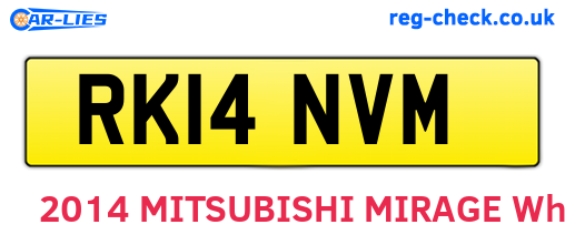 RK14NVM are the vehicle registration plates.