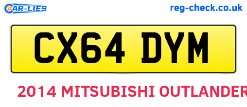 CX64DYM are the vehicle registration plates.