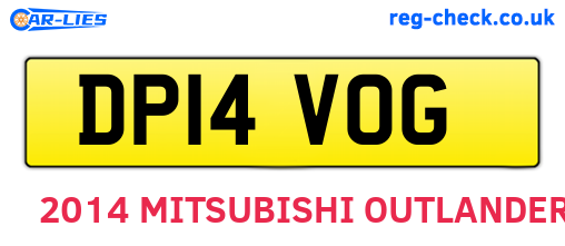 DP14VOG are the vehicle registration plates.