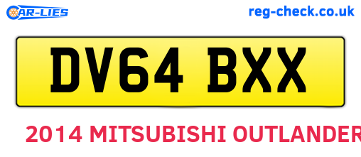 DV64BXX are the vehicle registration plates.
