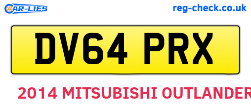 DV64PRX are the vehicle registration plates.