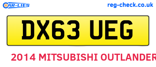 DX63UEG are the vehicle registration plates.