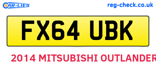 FX64UBK are the vehicle registration plates.