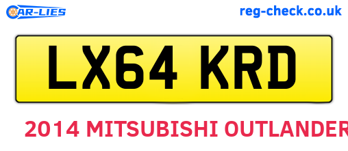 LX64KRD are the vehicle registration plates.