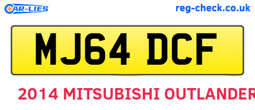 MJ64DCF are the vehicle registration plates.