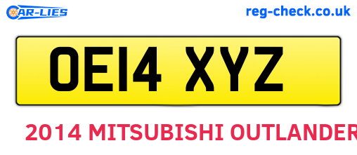 OE14XYZ are the vehicle registration plates.