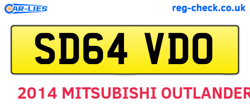 SD64VDO are the vehicle registration plates.