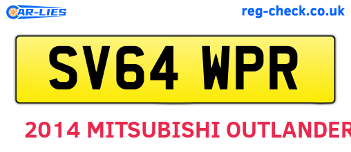 SV64WPR are the vehicle registration plates.