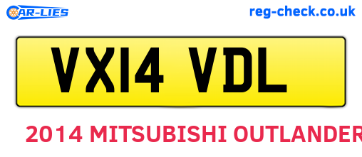 VX14VDL are the vehicle registration plates.