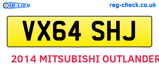 VX64SHJ are the vehicle registration plates.