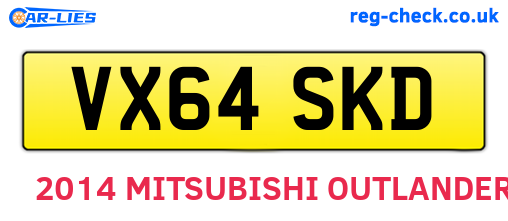 VX64SKD are the vehicle registration plates.