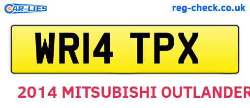 WR14TPX are the vehicle registration plates.