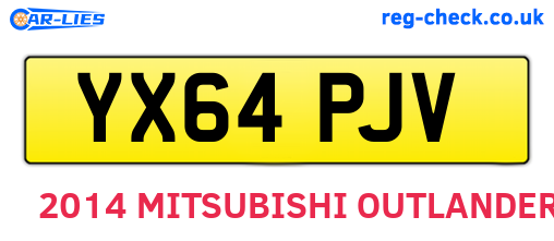 YX64PJV are the vehicle registration plates.