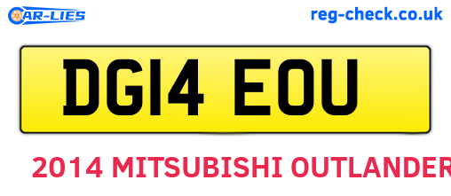DG14EOU are the vehicle registration plates.