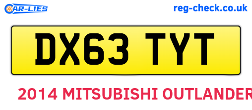 DX63TYT are the vehicle registration plates.