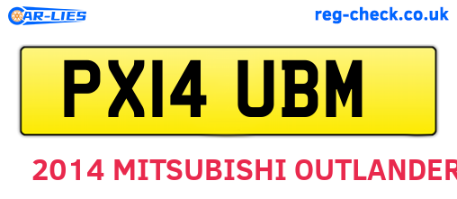 PX14UBM are the vehicle registration plates.