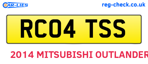 RC04TSS are the vehicle registration plates.