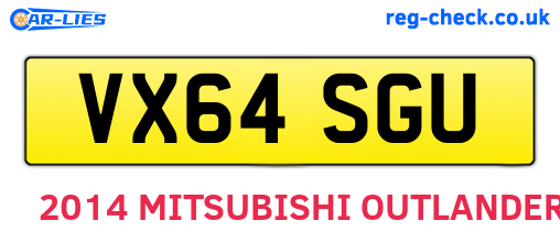 VX64SGU are the vehicle registration plates.