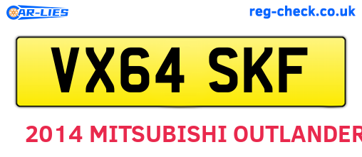 VX64SKF are the vehicle registration plates.