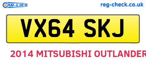 VX64SKJ are the vehicle registration plates.