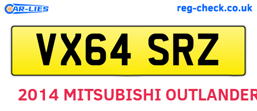 VX64SRZ are the vehicle registration plates.