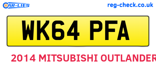 WK64PFA are the vehicle registration plates.