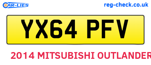 YX64PFV are the vehicle registration plates.