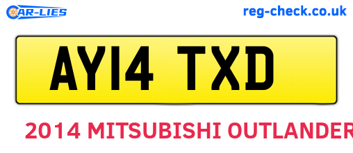 AY14TXD are the vehicle registration plates.