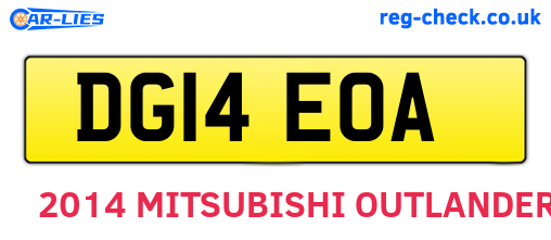 DG14EOA are the vehicle registration plates.