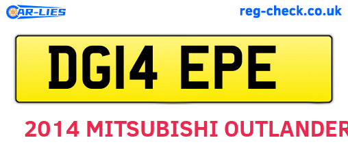 DG14EPE are the vehicle registration plates.
