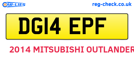 DG14EPF are the vehicle registration plates.