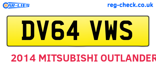 DV64VWS are the vehicle registration plates.