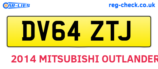 DV64ZTJ are the vehicle registration plates.