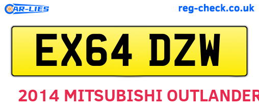 EX64DZW are the vehicle registration plates.